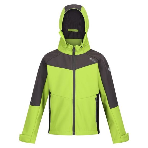 Regatta Childrens/Kids Eastcott II Soft Shell Jacket / Bright Kiwi/Dark Grey